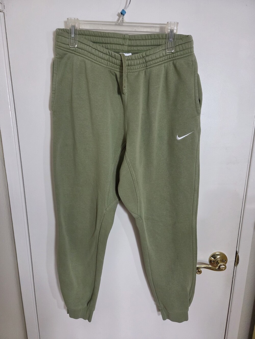 Nike Club Fleece Cuff Mens Tapered Pants Jogger Sweatpants Green Large